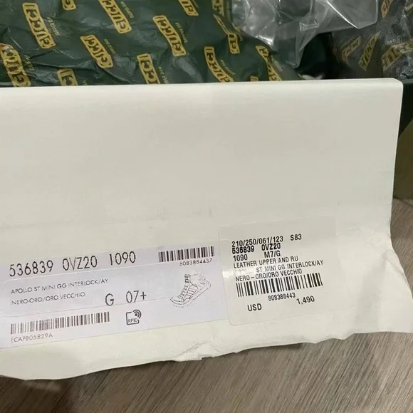 Authentic Gucci x Dapper Dan Mens Red High Top Sneaker Shoes Size 8 NIB - Picture 7 of 8